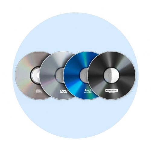 DVD, CD, Blue-Ray