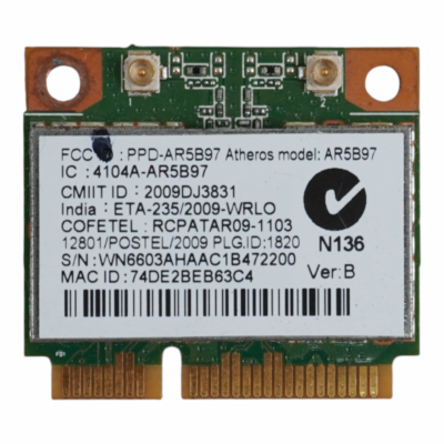 Wi-Fi модуль для ноутбука, Qualcomm, AR5B97, Mini PCIe