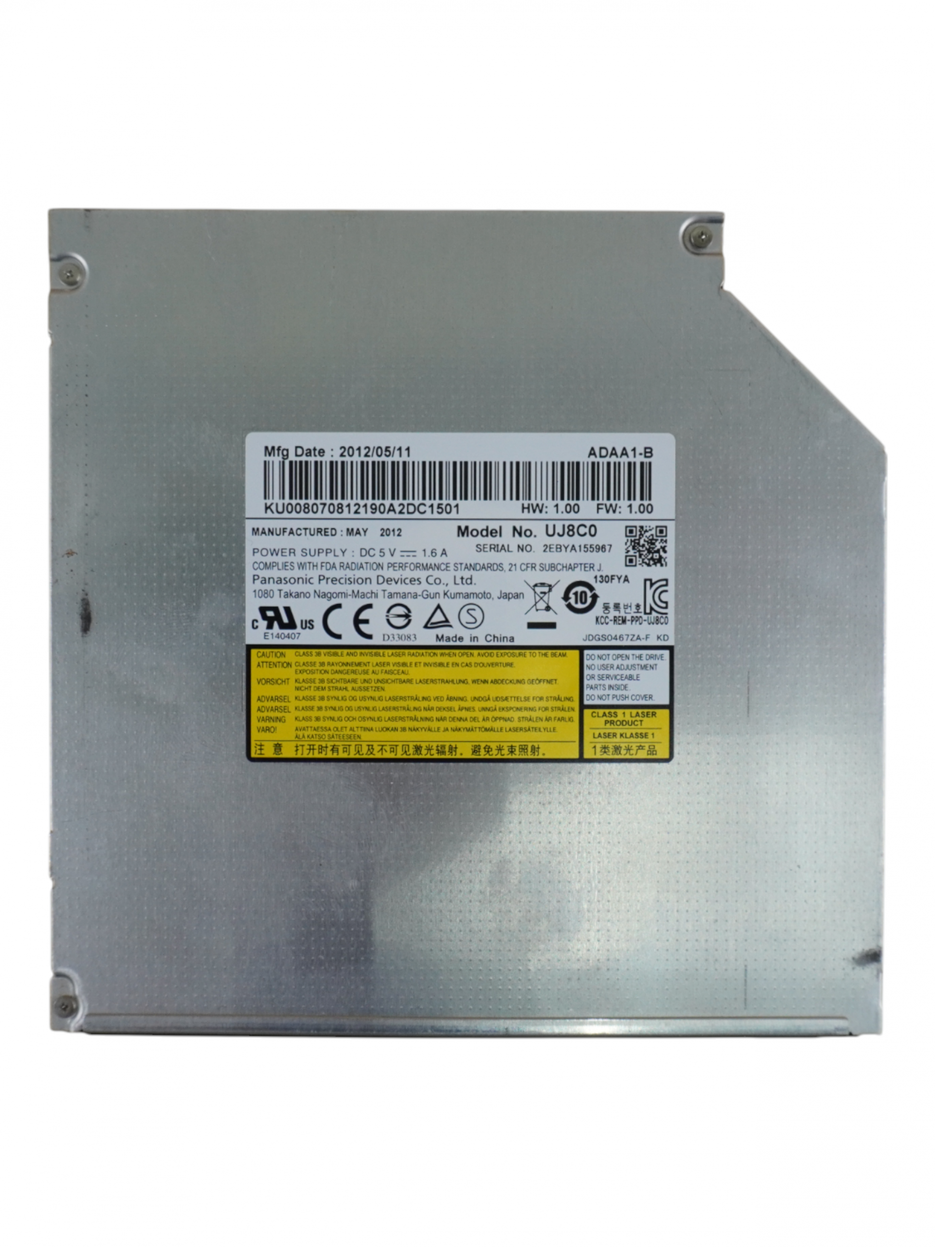 CD/DVD Привод для ноутбука, Panasonic, UJ8C0