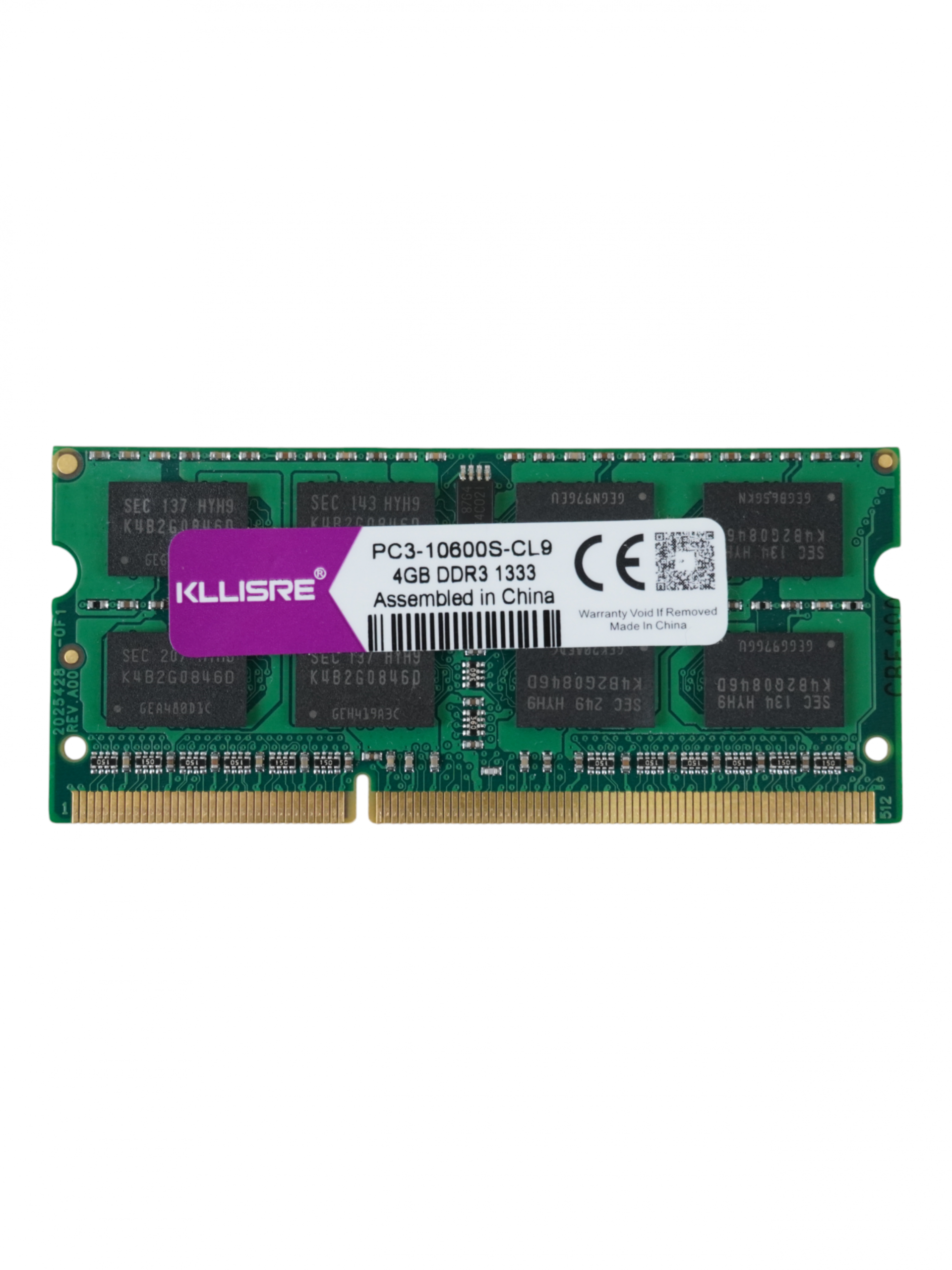 Оперативная память для ноутбуков SO-DIMM, KLLISRE, PC3-10600S-CL9, DDR3 4 GB(1х4 GB), 1333 MHz