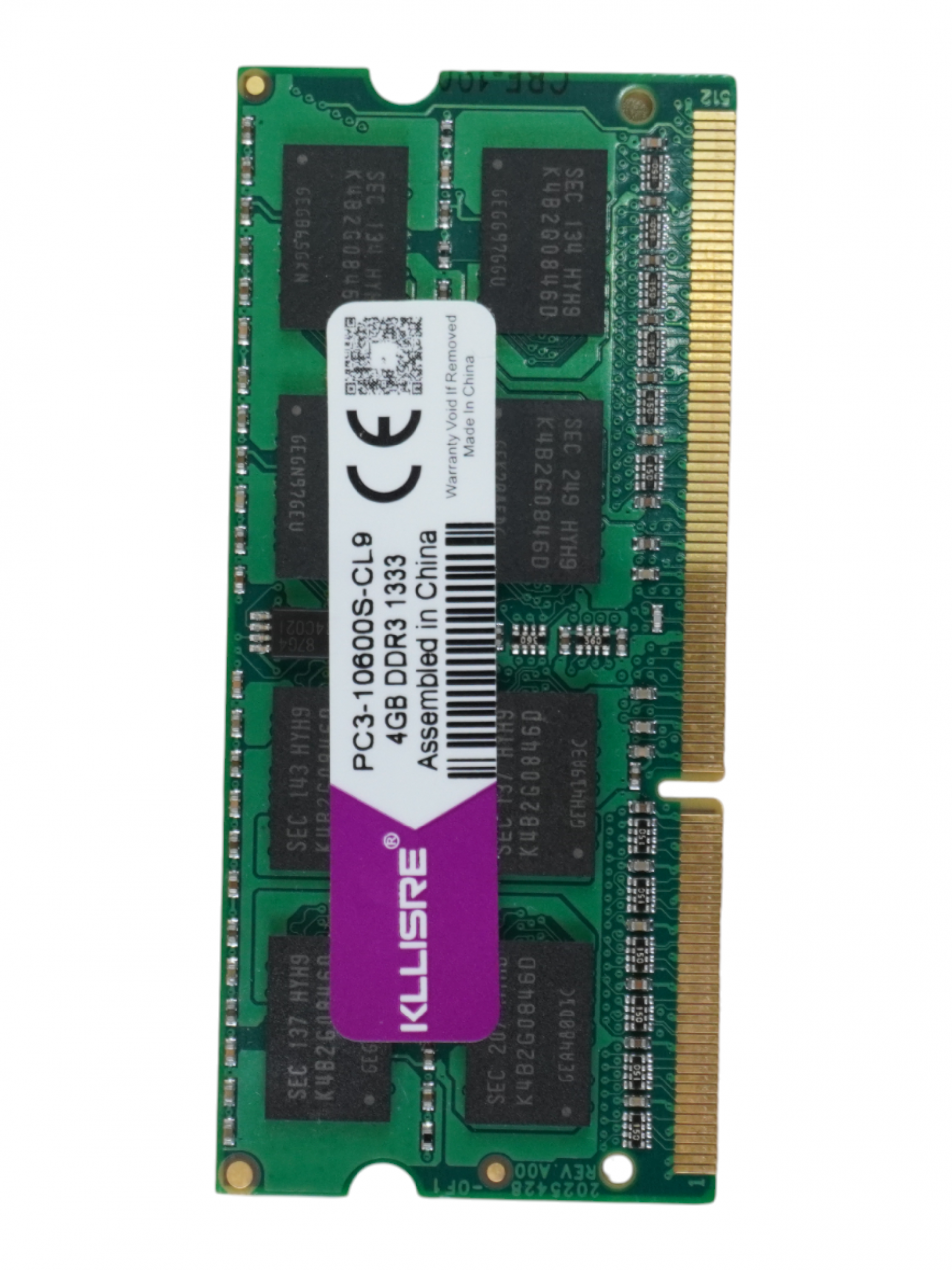 Оперативная память для ноутбуков SO-DIMM, KLLISRE, PC3-10600S-CL9, DDR3 4 GB(1х4 GB), 1333 MHz